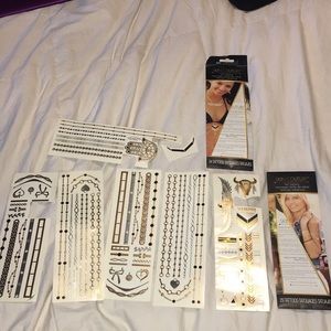 2 Packs of Gold Foil Tattoos